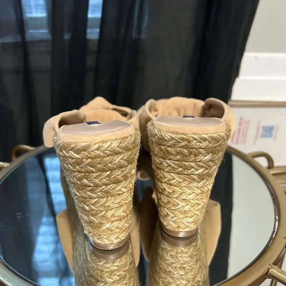 Stuart Weitzman Sarina Suede Espadrille Wedge Sandals
